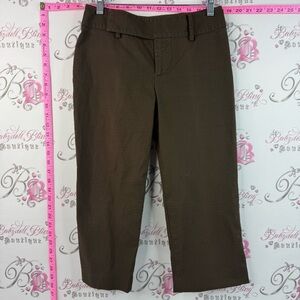 Nine West capri pants pattern texture Olive Brown Petite Cropped Pants